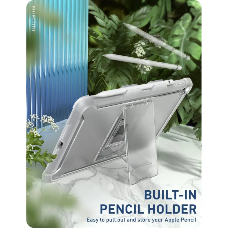 Apple iPad Transparent Clear Back Shell Cover Kick Stand Case - Image 4