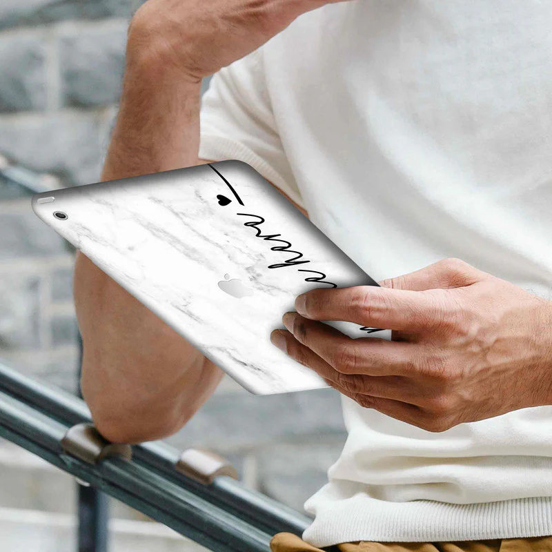 iPad Skin White Marble - Custom Name - Image 3