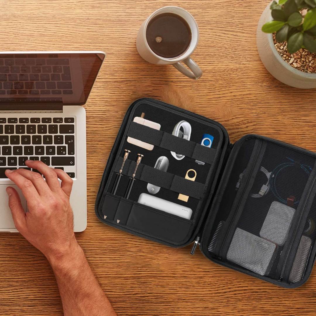 Portfolio Case & Gadget Organizer with Tablet Sleeve for iPads & Tablets Upto 11” with Accessories pocket for Pencil, Cables & Hubs - Image 7